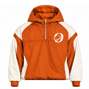 Veste coupe-vent légère à capuche bicolore orange neutre pour homme, avec fermeture éclair quart de tour, idéale pour l'entraînement sportif, les voyages et les loisirs - Product Image 1