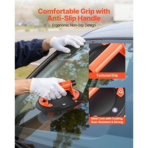 Sollevatore a ventosa per vetro da 8 pollici con manico in metallo, capacità massima di sollevamento 195 kg, strumento a ventosa per piastrelle con custodia per un utilizzo comodo - Product Image 3