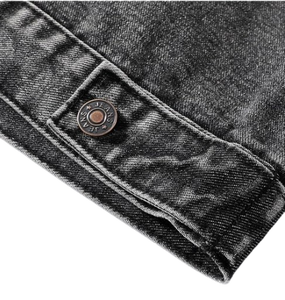 Women's 3/4 Sleeve <b>Cropped</b> <b>Denim</b> <b>Jacket</b> Light Wash Short Trucker Coat Button-Up Casual Distressed 100% Polyester Breathable - Product Image 4
