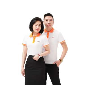 Men's Short Sleeve Casual Shirt <b>White</b> Orange TC Cotton Polyester Knitted Fabric Wrinkle Resistant FMF - Product Image 3