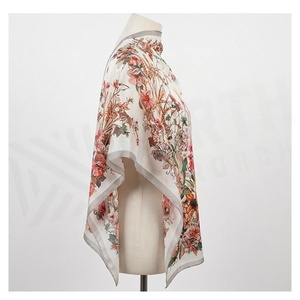 NORTH APPROACH Women's Square <b>Silk</b> Scarf Floral Print Elegant Multi-Functional Fashion Accessory All Seasons - Product Image 3