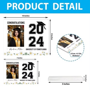 2024 Plaque de graduation personnalisée UV imprimé acrylique signe nouveau diplômé félicitations classe de Grad cadeau autocollant décoratif - Product Image 5