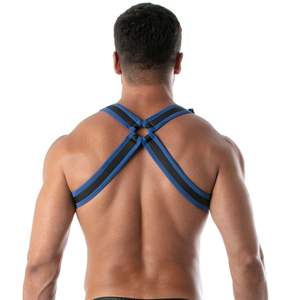 Harnais en fausse fourrure jaune pour homme, style fetish, en cuir réglable avec lacets, respirant, écologique, grande taille - Product Image 6