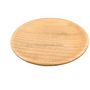 จานเสิร์ฟไม้ทรงกลม ผิวธรรมชาติ ภาชนะสำหรับครัว - Product Image 2