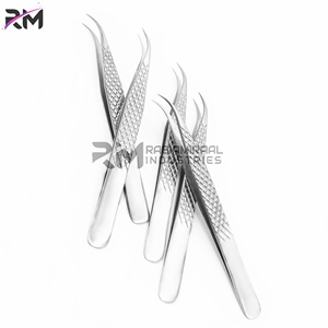 Pince à épiler RMI en argent avec logo personnalisé, pointe fine, en acier inoxydable durable, outil de pratique esthétique - Product Image 5