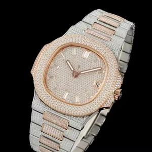 Reloj de Moissanita para Hombre, Elegante Reloj de Pulsera Analógico de Cuarzo para un Look Moderno y Diario - Product Image 2