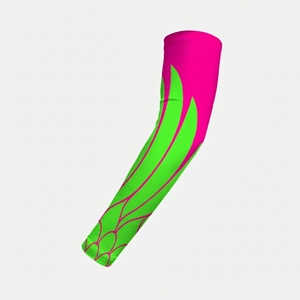 Mangas de brazo con estampado geométrico para mujer, poliéster con impresión digital UPF50+, longitud tres cuartos - Product Image 2