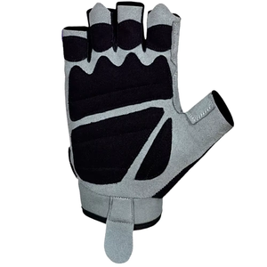 Half Finger Weight Lifting <b>Gloves</b> Black Polyester Gym Fitness Cycling Unisex Adjustable Wrist Strap 0.5kg - Product Image 4
