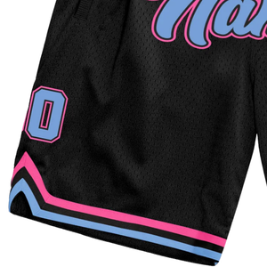 Pantalones Cortos de Baloncesto de Malla Sublimada Negros y Rosas para Hombre, Pantalones Cortos Deportivos de Poliéster con Estampado Digital, Ropa de Rendimiento para Entrenamiento y Juego - Product Image 5