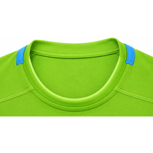 Camiseta Deportiva Verde Brillante para Hombre, Cuello Redondo, Manga Corta, Estilo Atlético, Manga en Contraste, Ropa de Entrenamiento para Gimnasio - Product Image 3