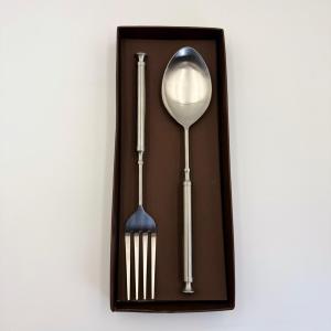 Set of 2 Salad Server <b>Mat</b> Polish Finish Stainless Steel with High Quality Box for Home and Restaurant Kitchen Use - Product Image 3