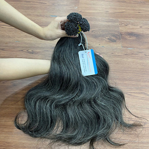 Extensiones de Cabello Humano Virgen 100% al por Mayor, Alta Calidad, con Punta de Queratina, Estilo Ondulado Natural, Precio Económico Directo de Fábrica, Vietnam - Product Image 1