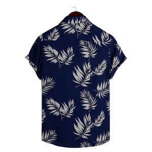 New Arrival Men's Casual Short Sleeve Solid Beach <b>Tops</b> Custom 100% Cotton Breathable Quick Dry <b>Hawaiian</b> Shirts Holidays Terry - Product Image 6