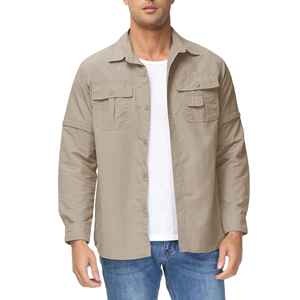 Camisas de Pesca de Primera Calidad, Nuevas, a la Moda, Impermeables, Resistentes al Viento, con Protección Solar UPF 50, Antibacterianas, de Poliéster/Spandex, con Cierre de Botones - Product Image 5