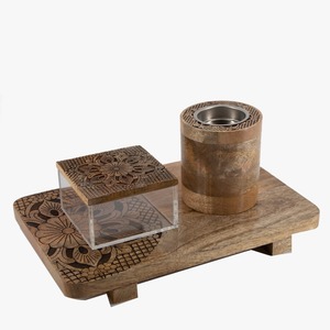 Pot à Bakhoor en bois de luxe pour une expérience olfactive traditionnelle arabe - Product Image 4