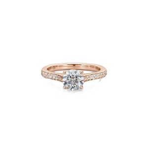IGI Certified Round Cut Lab Grown Diamond Half Eternity Engagement <b>Ring</b> 9K 10K 14K 18K Solid Gold Solitaire Bridal <b>Proposal</b> <b>Ring</b> - Product Image 3
