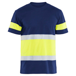 OEM Custom Made Safety Workwear Men's High Vis Safety T Shirt Reflective Worker Short Sleeve Construction T-Shirts - Product Image 4