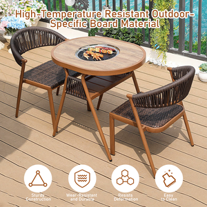 <span class=keywords><strong>Set</strong></span> di Mobili da Giardino in Alluminio <span class=keywords><strong>e</strong></span> Rattan Impermeabile Stile Moderno, Tavolo <span class=keywords><strong>e</strong></span> <span class=keywords><strong>Sedie</strong></span> Salvaspazio per Cortile o Hotel - Product Image 1