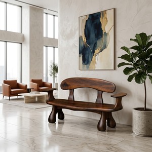 Banc d'extérieur Luxali C009 en noyer massif, fabriqué à la main, design moderne, écologique, durable, 3 places, prix usine. - Product Image 1