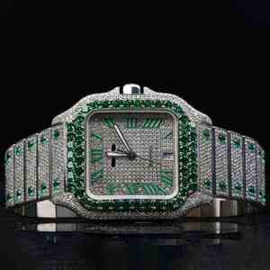 Elegante Reloj de Pulsera para Hombre con Diamantes Moissanite, Esfera Púrpura y Aspecto Premium - Product Image 4