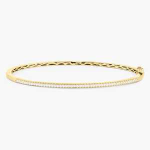 กำไลข้อมือเพชรเลี้ยงในห้องปฏิบัติการแบบบาง ทองคำแท้ 14K 18K ดีไซน์เรียบหรู ซ้อนกันได้ ขายส่งราคาโรงงาน B2B - Product Image 1
