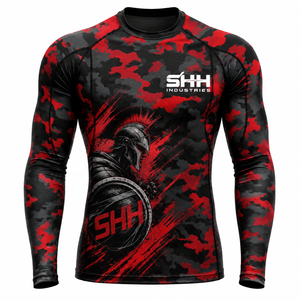 SHH Industries Custom Tactical Spartan Rash Guard <b>Men's</b> Long Sleeve Camo <b>Compression</b> Breathable Eco-Friendly <b>Shirt</b> MMA BJJ - Product Image 3