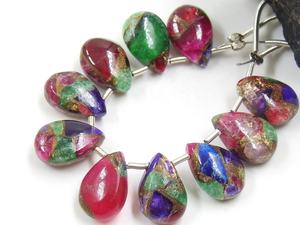 Piedras Preciosas Naturales de Turquesa Mojave Cobre, Hechas a Mano, 14X10MM, Forma de Lágrima, Sueltas y Lisas para Joyería - Product Image 5