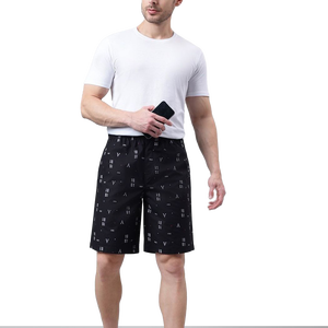 Pantalones Cortos Casuales de Verano para Hombre, 100% Algodón, Cintura Media, Cierre con Cordón, Secado Rápido, Transpirables, Diseño de Logotipo Personalizado, Venta al Por Mayor OEM - Product Image 1