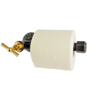 Support de papier toilette industriel en fer, sur pied, pour salle de bain, rangement durable, finition noire - Product Image 1