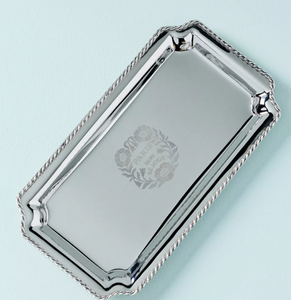 Huile corporelle Salt & Stone avec pinceau de maquillage et crème pour les mains sur un plateau de service en aluminium artisanal durable - Product Image 3