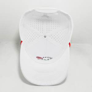 Wholesale Custom 3D Puff Logo Perforated Sports Cap 5 Panel Waterproof Rope <b>Hat</b> with Laser Cut Holes Unisex Sporty Cap - Product Image 5