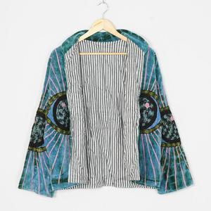 Luxury Embroidered <b>Velvet</b> Suzani <b>Jacket</b> With Evil Eye pattern Full Sleeve Stand Collar Women's Winter Coat Handmade Patchwork - Product Image 5