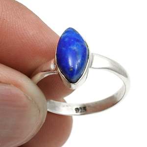 925 Sterling Silver Stackable <b>Ring</b> Comes With Bezel Setting Lapis Lazuli Gemstone Pretty Marquise Shape Trendy Fashion <b>Boho</b> <b>Ring</b> - Product Image 3