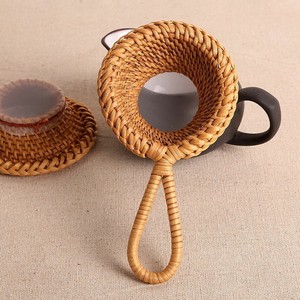Traditional Fine Mesh Strainer <b>Tea</b> <b>Infuser</b> Filter <b>Tea</b> Making Leak Rattan Colander With Long Handle - Product Image 1