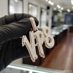 เครื่องประดับปาร์ตี้ เงินแท้ 925 จี้ฮิปฮอปประดับมอยส์ซาไนต์ 15 กะรัต รูปดาวหมุนได้ ชุบทองคำขาว ปราศจากนิกเกิล - Product Image 3