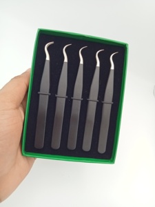 Customized Brand Wholesale Price Durable Eyelash Tweezers Precision Pointed Smooth Tip Sustainable Stainless Steel Custom Set - Product Image 5