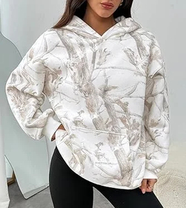Sublimation <b>Pattern</b> Print <b>Women's</b> Oversized Vintage Wash Pullover Hoodie Heavy Knitted <b>Fleece</b> Streetwear Summer Autumn Winter - Product Image 4