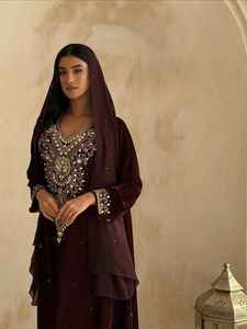 AWAIS HOUSE Dubaï – Nouvelle Abaya Jubbah de Soirée Légère en Velours Riche et Pailleté pour Femme, Longueur Ras du Sol, Grande Taille - Product Image 6
