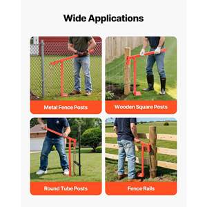 Extracteur de poteaux de clôture robuste 36T, outil de dépose de poteaux en T, chaîne de levage de 47 pouces pour l'élimination de clôtures, de panneaux, de souches d'arbres, treuils - Product Image 6