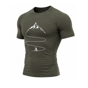 เสื้อยืดบีบรัดกล้ามเนื้อผู้ชาย ระบายอากาศ แห้งเร็ว สำหรับออกกำลังกาย เล่นกีฬา ยืดหยุ่น ใส่สบาย รับผลิตตามสั่ง ขายส่ง ผู้ผลิต OEM - Product Image 4