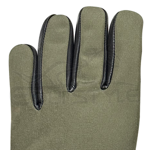 Leather Hunting <b>Gloves</b> Olive Green Black Leather Palm Touchscreen Function Daily Travel <b>Warm</b> Winter Outdoor <b>Gloves</b> - Product Image 2