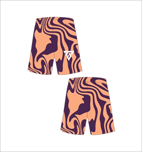 Custom Men Sublimation <b>Mesh</b> Basketball Shorts Quick Dry Training Gym Fitness Sports Shorts Purple Orange <b>Marble</b> Swirl Graphic - Product Image 1
