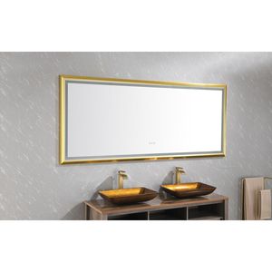 Specchio da Bagno a LED da Parete 84 x 48 Pollici con Cornice in Alluminio, Antiappannamento, Memoria, 3 Colori, Dimmerabile a Regolazione Continua - Product Image 6