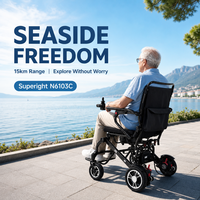 Fauteuil roulant électrique pliable en fibre de carbone, fauteuil motorisé léger et portable, batterie au lithium 24V 10Ah, 2 moteurs 200W
