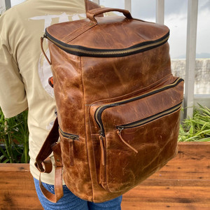 2024 haute qualité pleine fleur en cuir véritable femmes sac à dos mode Anti-vol dames grande capacité sacs à dos pour hommes et femmes - Product Image 3