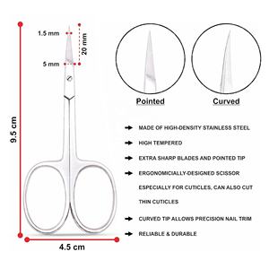 Outil de maquillage de beauté en gros pointe pointue écologique fait à la main ciseaux en argent avec conception et emballage personnalisés - Product Image 5
