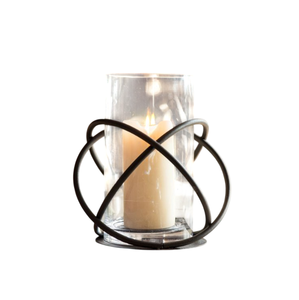 Juego de 2 Portavelas Votivas de Hierro y Vidrio con Acabado Negro de Alta Calidad para Decoración del Hogar, Navidad y Bodas - Product Image 4