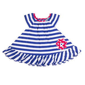 ชุดเสื้อผ้าลายทางผ้าฝ้ายถักสำหรับเด็กผู้หญิงตัวเล็ก2ชิ้น - Product Image 1