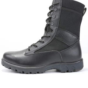 Bottes tactiques noires à tige haute pour adultes, bottes de randonnée en plein air pour hommes, chaussures tactiques imperméables en gros - Product Image 3