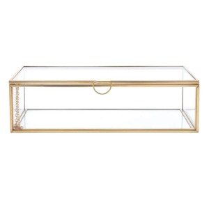 กล่องใส่เครื่องประดับแก้วคลาสสิกพร้อมกรอบโลหะทนทาน กล่องใส่เครื่องประดับแก้วใสหรูหราพร้อมโครงโลหะ - Product Image 5